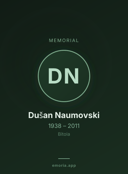Memorial portrait of Dušan Naumovski