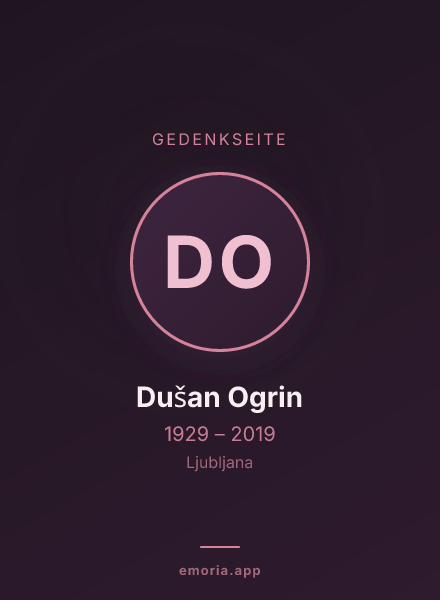 Gedenkportrait von Dušan Ogrin