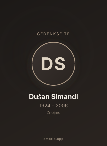 Gedenkportrait von Dušan Simandl
