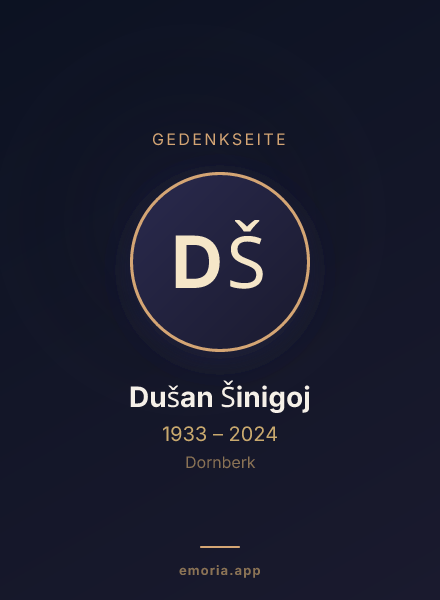 Gedenkportrait von Dušan Šinigoj