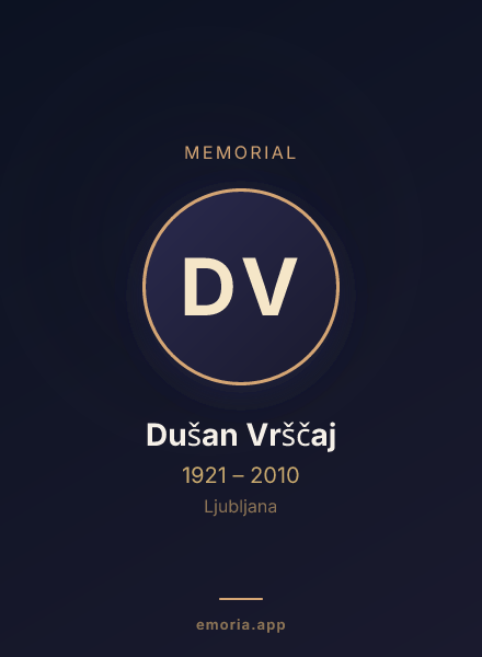 Memorial portrait of Dušan Vrščaj
