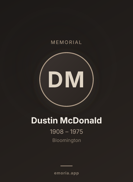 Memorial portrait of Dustin McDonald
