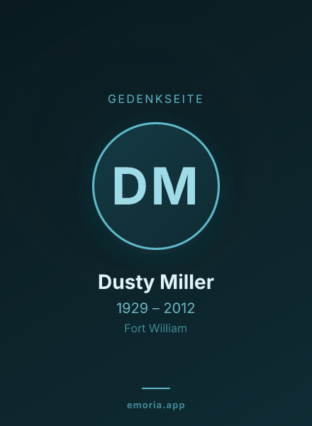 Gedenkportrait von Dusty Miller