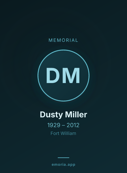 Memorial portrait of Dusty Miller