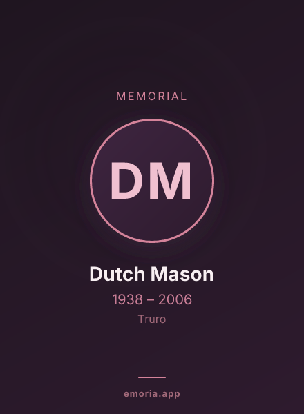Memorial portrait of Dutch Mason