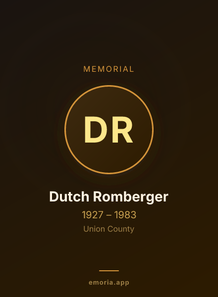 Memorial portrait of Dutch Romberger