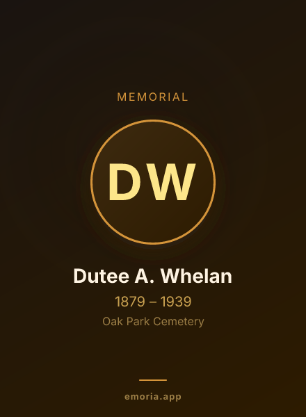 Memorial portrait of Dutee A. Whelan