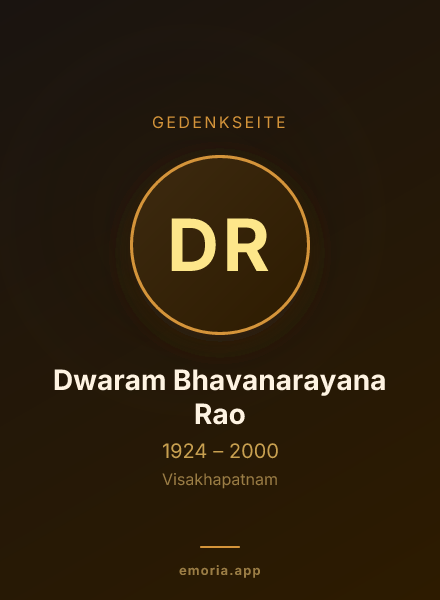 Gedenkportrait von Dwaram Bhavanarayana Rao