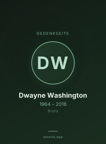 Gedenkportrait von Dwayne Washington