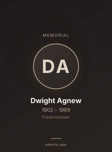 Memorial portrait of Dwight Agnew