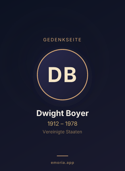 Gedenkportrait von Dwight Boyer