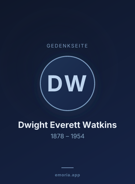 Gedenkportrait von Dwight Everett Watkins