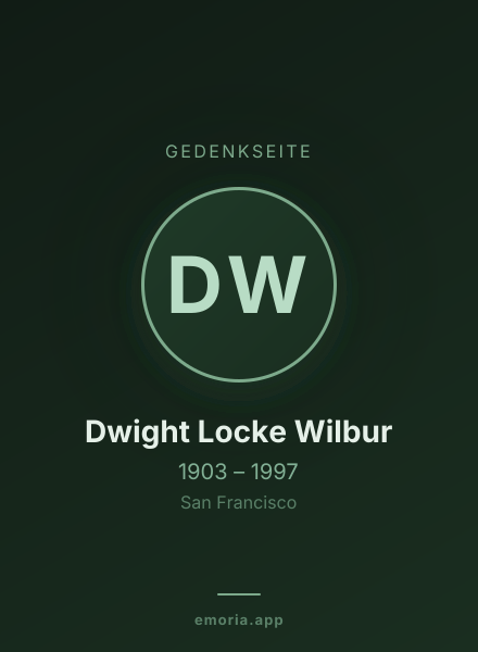 Gedenkportrait von Dwight Locke Wilbur