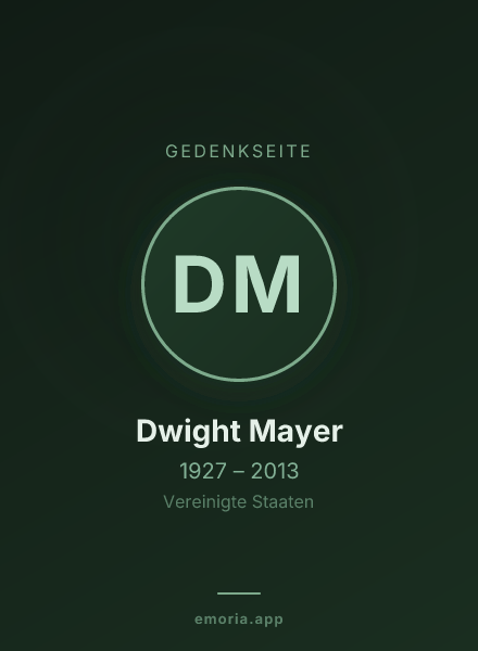 Gedenkportrait von Dwight Mayer
