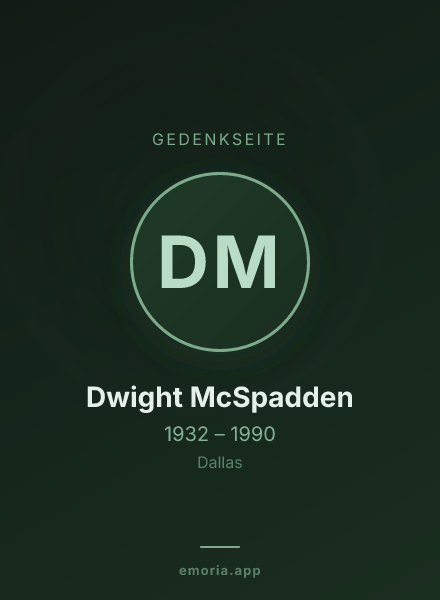 Gedenkportrait von Dwight McSpadden