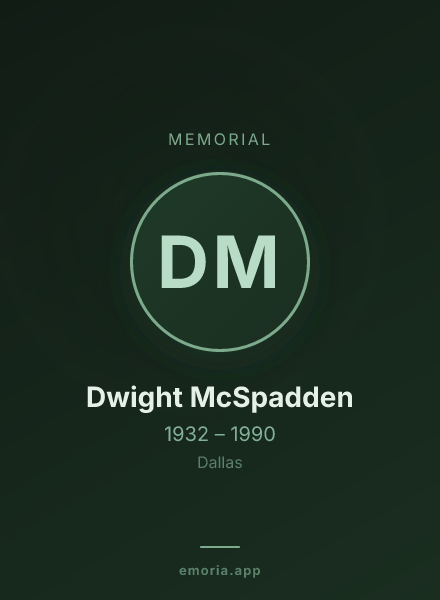 Memorial portrait of Dwight McSpadden