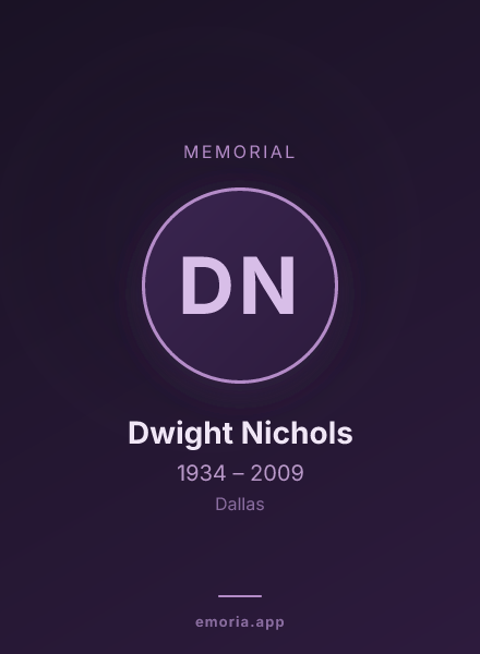 Memorial portrait of Dwight Nichols