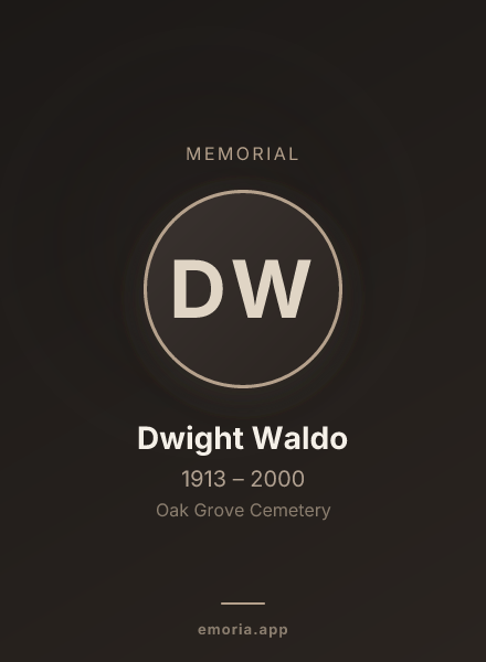 Memorial portrait of Dwight Waldo