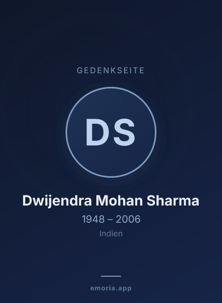 Gedenkportrait von Dwijendra Mohan Sharma