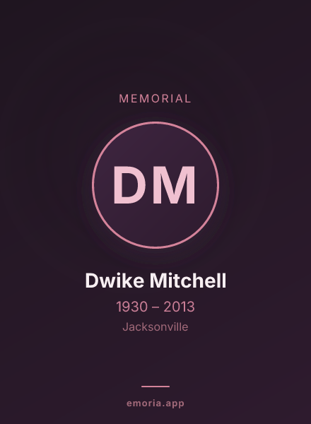 Memorial portrait of Dwike Mitchell