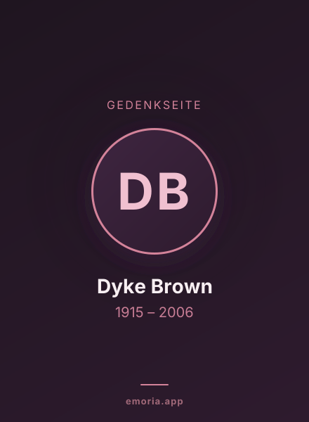 Gedenkportrait von Dyke Brown
