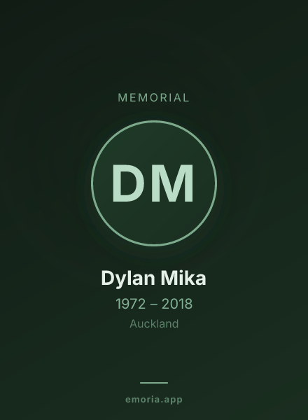 Memorial portrait of Dylan Mika