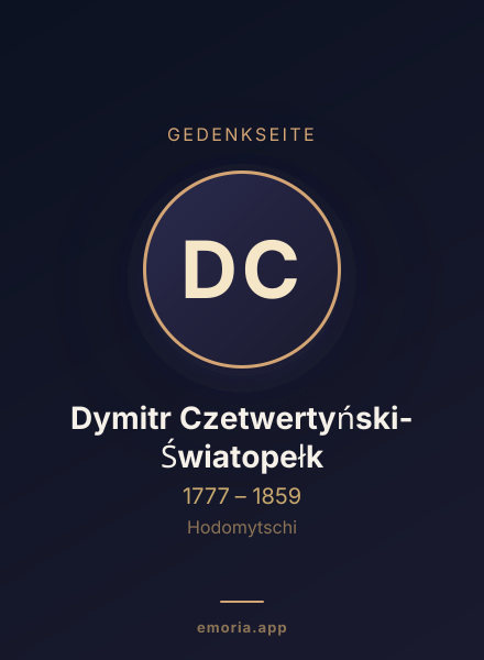Gedenkportrait von Dymitr Czetwertyński-Światopełk