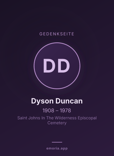 Gedenkportrait von Dyson Duncan
