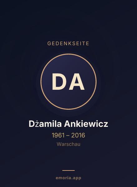 Gedenkportrait von Dżamila Ankiewicz