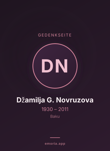 Gedenkportrait von Džamilja G. Novruzova