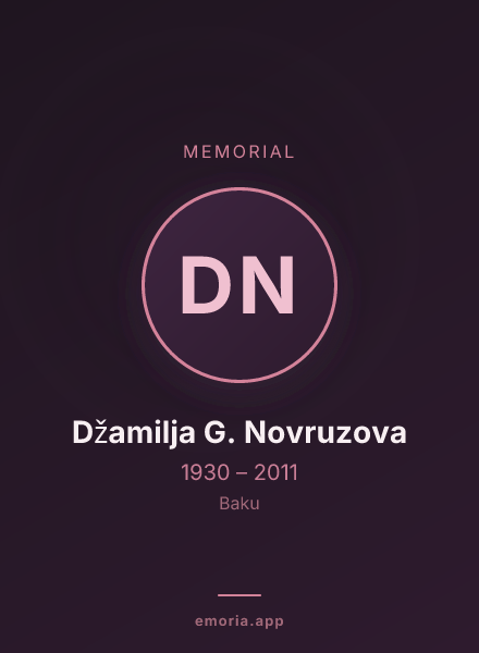 Memorial portrait of Džamilja G. Novruzova