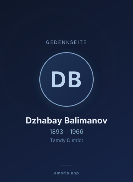 Gedenkportrait von Dzhabay Balimanov