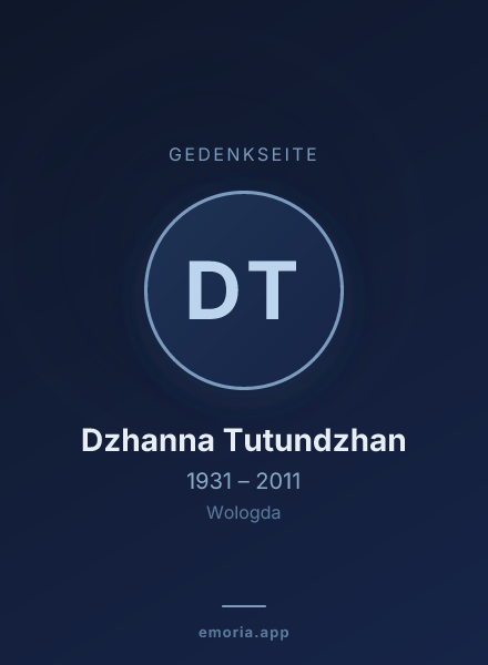 Gedenkportrait von Dzhanna Tutundzhan