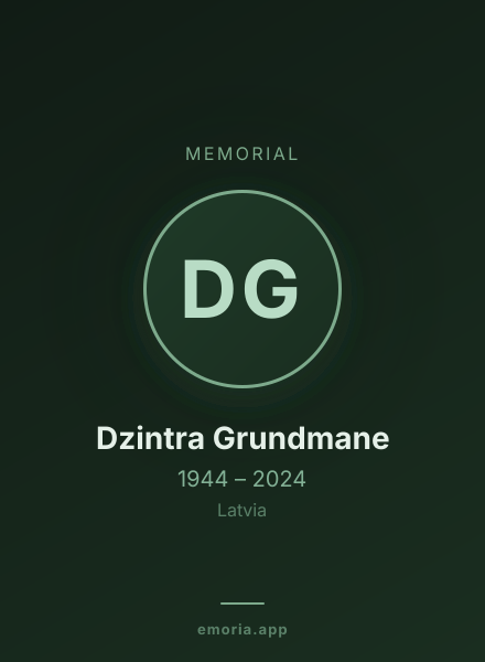 Memorial portrait of Dzintra Grundmane
