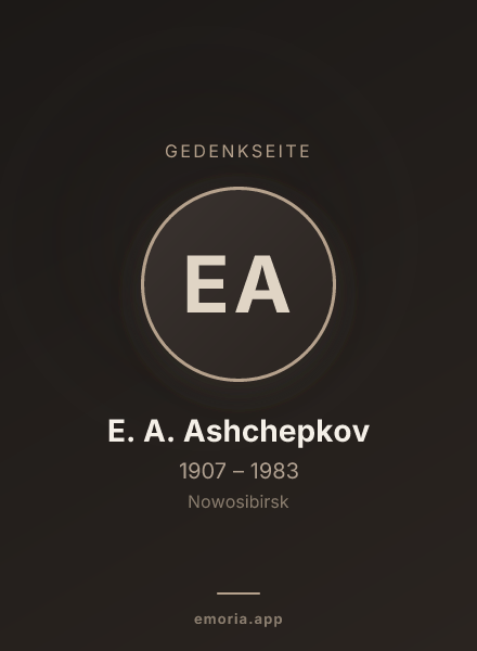 Gedenkportrait von E. A. Ashchepkov