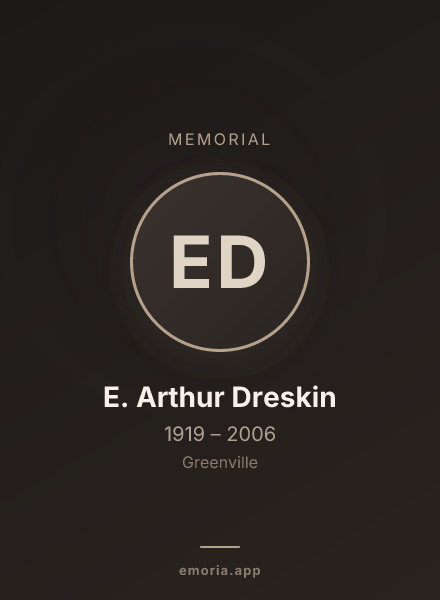 Memorial portrait of E. Arthur Dreskin