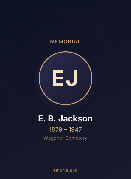 Memorial portrait of E. B. Jackson