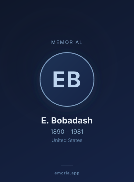 Memorial portrait of E. Bobadash
