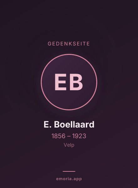 Gedenkportrait von E. Boellaard