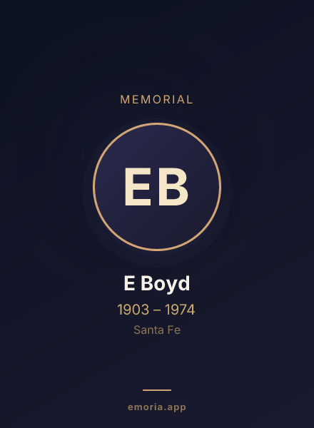 Memorial portrait of E Boyd