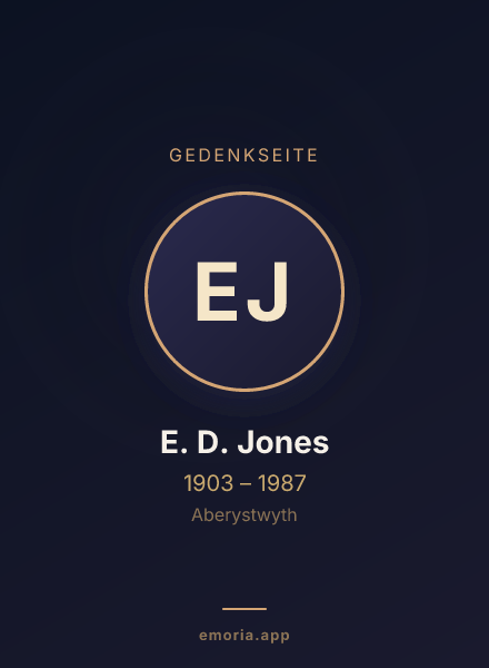 Gedenkportrait von E. D. Jones