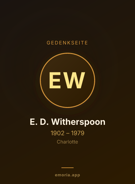 Gedenkportrait von E. D. Witherspoon