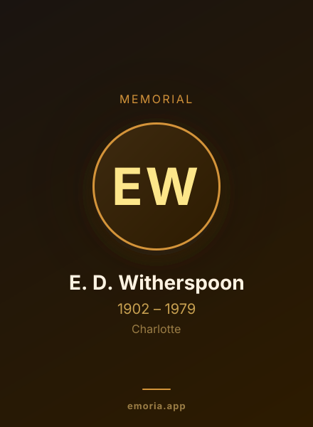 Memorial portrait of E. D. Witherspoon