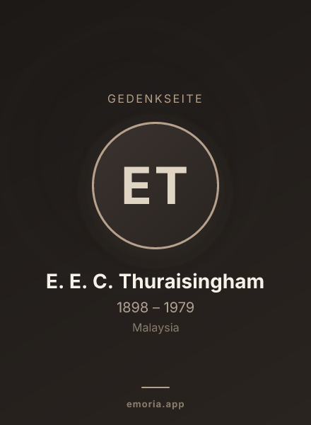 Gedenkportrait von E. E. C. Thuraisingham