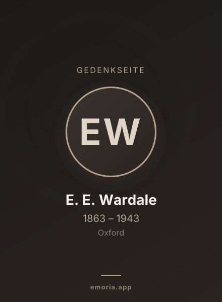 Gedenkportrait von E. E. Wardale