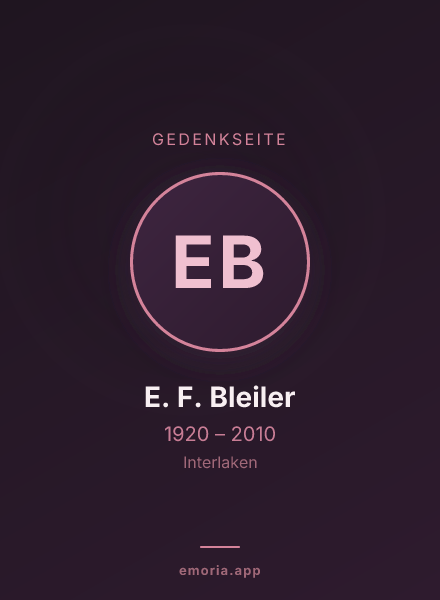 Gedenkportrait von E. F. Bleiler