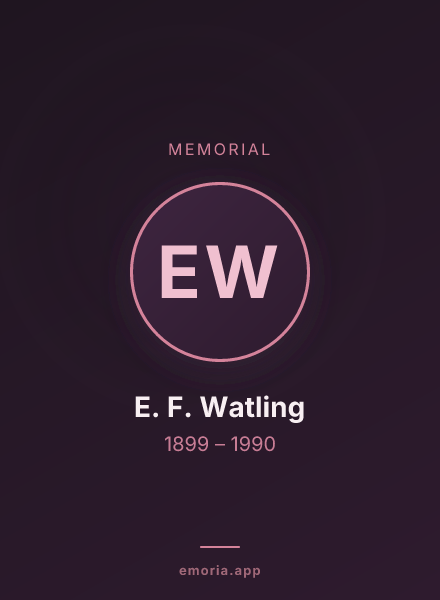 Memorial portrait of E. F. Watling