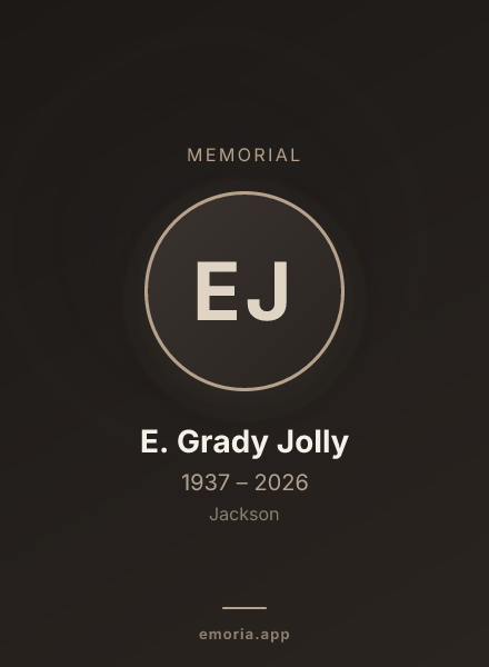 Memorial portrait of E. Grady Jolly