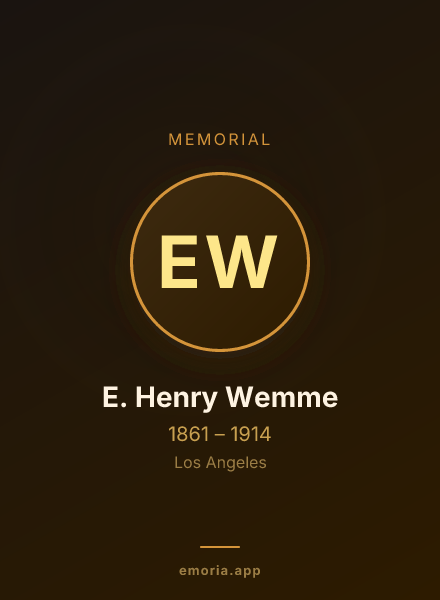 Memorial portrait of E. Henry Wemme