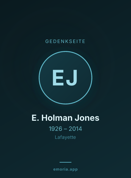 Gedenkportrait von E. Holman Jones
